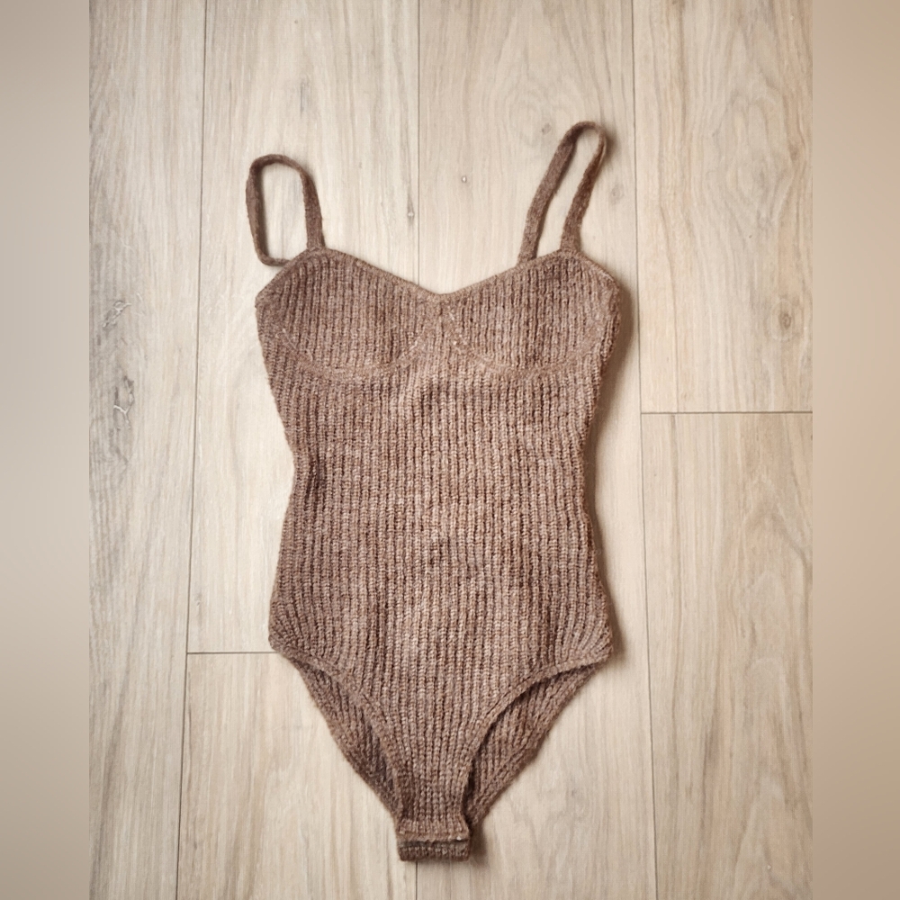 Zara Limited Edition Ribbed Wool Knit Bodysuit